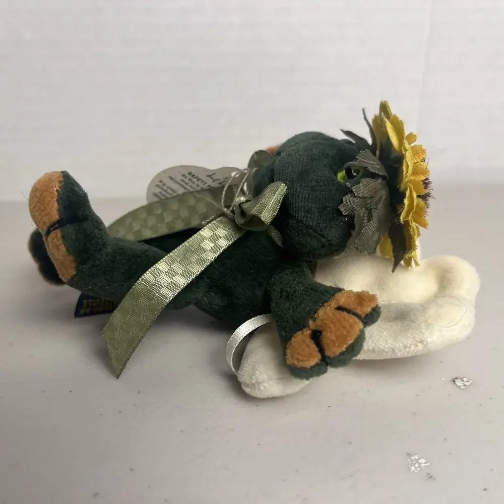 Boyds Bears Lilly R Ribbit Frog Sunflower Angel Wings Ornament 5in Vintage Plush